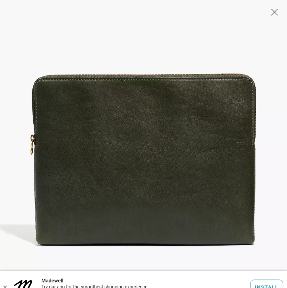 Madewell Laptop sleeve dark foreast green